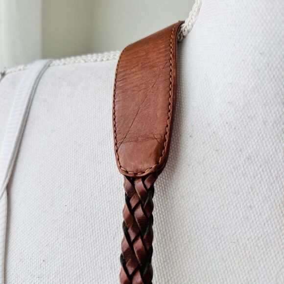 Maripe Brown Basket Woven Fully Lined Crossbody Shoulder Bag Purse - Picture 7 of 8